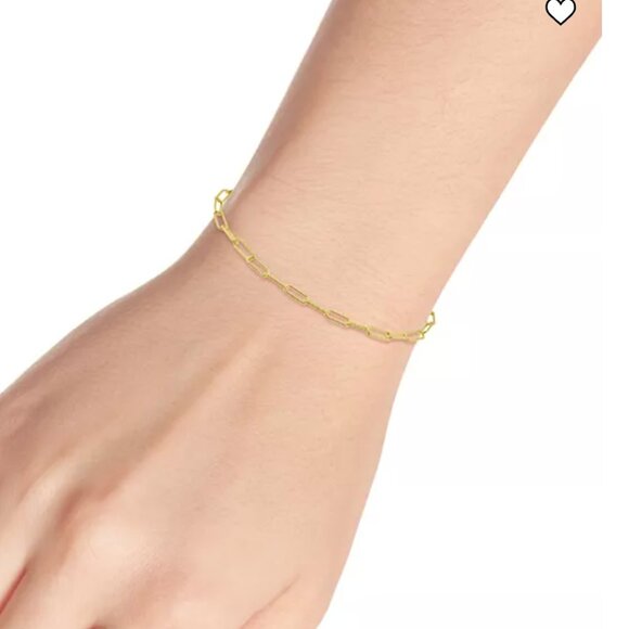 NWOT Diamond-Cut Paperclip Chain Link Bracelet - Picture 1 of 4